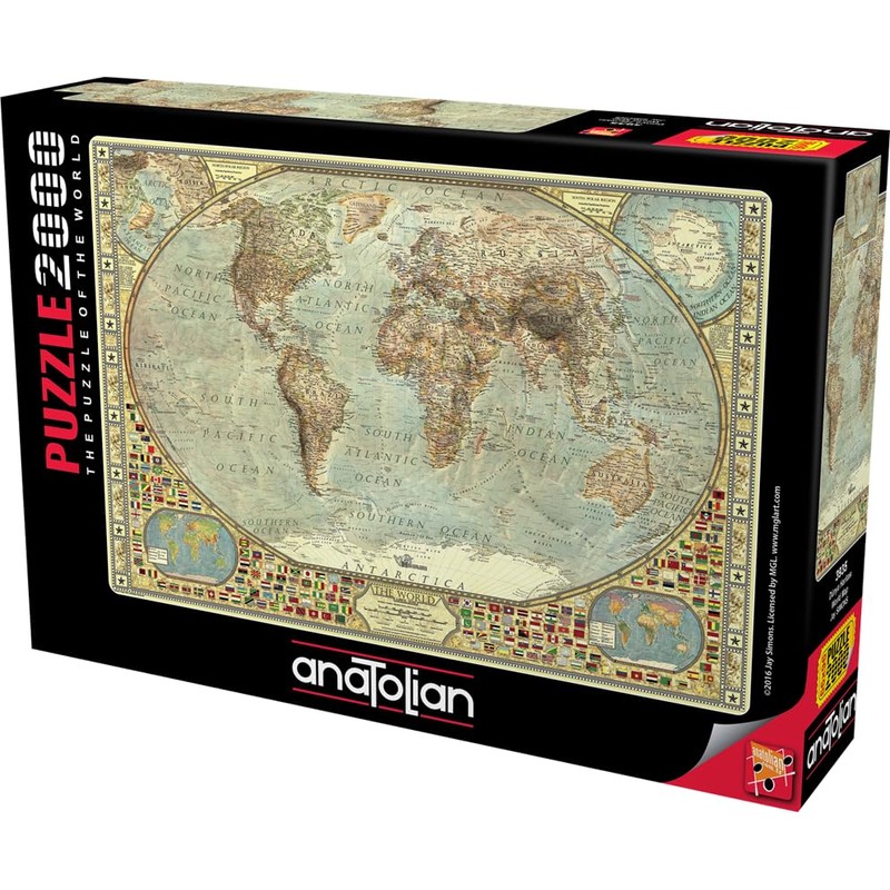 Anatolian Puzzle - World Map, 2000 Piece Jigsaw Puzzle, #3935