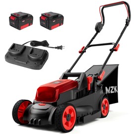 MZK 40V(2 x 20V) 13”Cordless Electric Lawn Mower,with 4-Position Height Adjustment,Compact and Lightweight Push Battery Powered Lawn Mower (2 * 4AH Batteries)