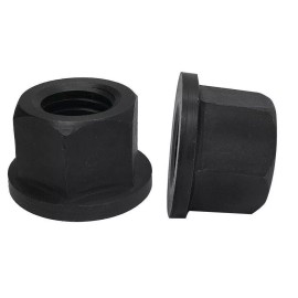 Unbranded Heat Treated Steel 5/16''-18 Thread Hex Flange Nuts, Black Oxide Finish - PACK 2