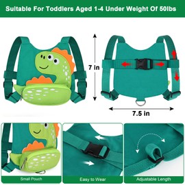 Toddler Harness Leash with Anti Lost Wrist Link, Accmor Cute Dinosaur Kids Harness Children Leash, Adorable Anti Lost Leash Walking Wristband Assistant Strap Belt for Baby Boys Girls Outdoor
