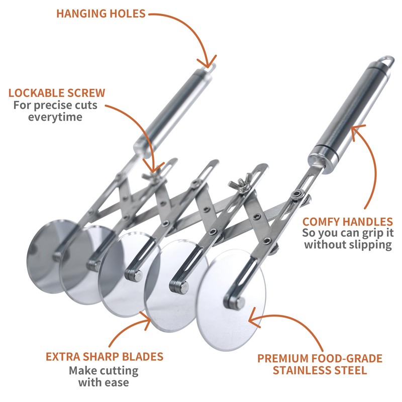 Dough Cutter, Pizza Cutter, Stainless Steel Dough Cutter Wheel, Stainless