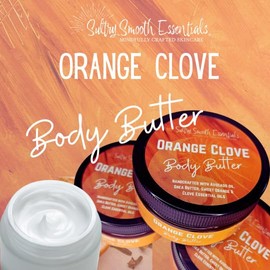 Orange Clove Body Butter - All Natural Handcrafted Ultra-Moisturizing & Luscious. No Parabens, Phtahalate Free, Vegan. 1 ct. (8 fl. oz)