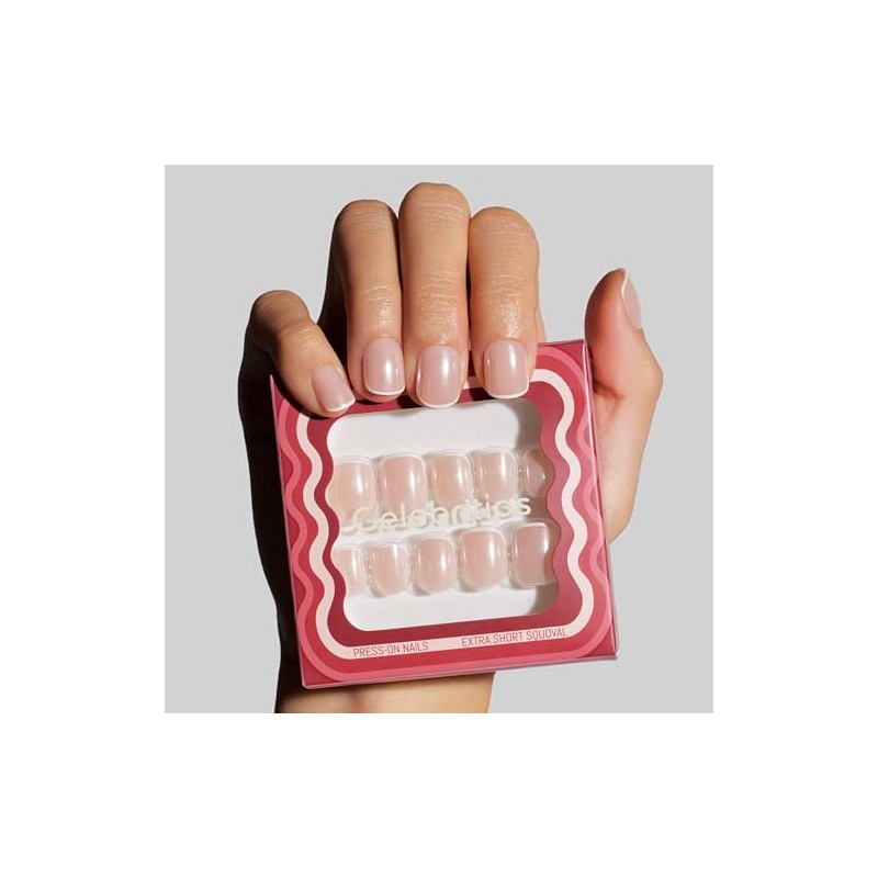 Celebritips Uñas Postizas Decorativas | Uñas Cortas Almendradas, Reutilizables |