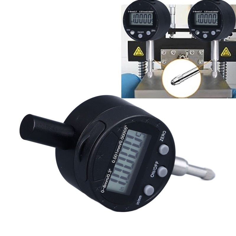 Dial Indicator Digital Display 0.00005in/0.001mm Resolution 0 to 8mm Range