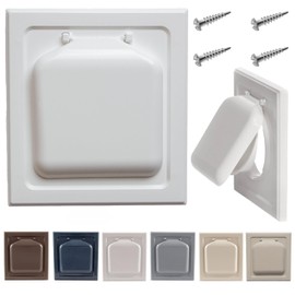 NO-PEST VENT, Exclusive Dual Door Dryer Vent Cover Outdoor 4 inch, Made in USA w Highest UV Resistant Plastic in any Outdoor Vent Cover (White, 4 inch With 12" Duct Tube)