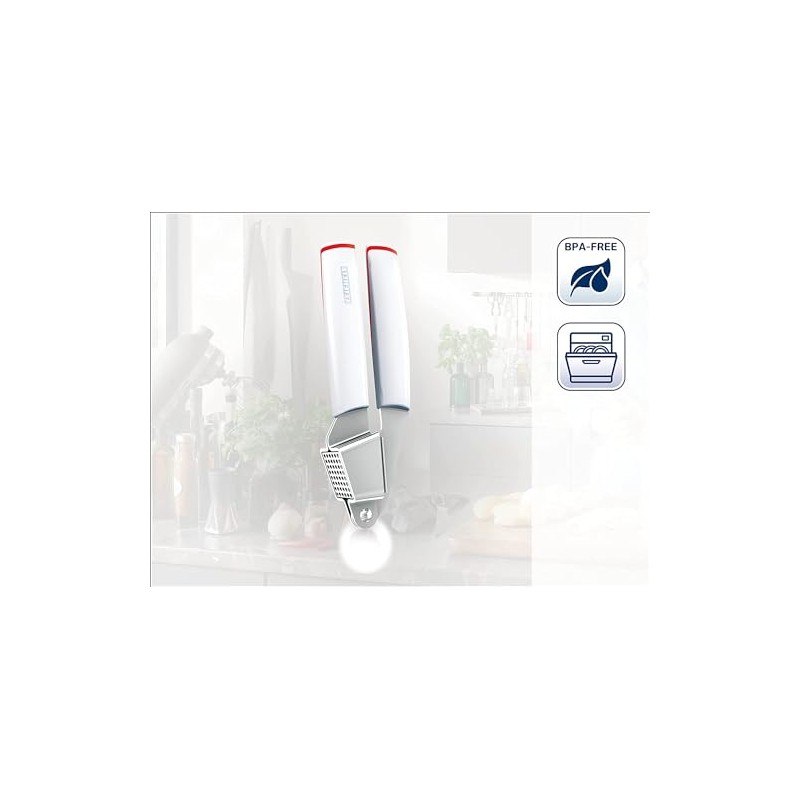 Leifheit Garlic Press, stainless steel White/Red/Silver