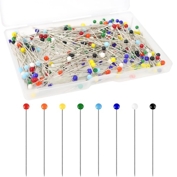 Quelcc Pack of 250 Pins with Head, 38 mm Colourful