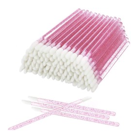 300PCS Lip Wands Applicators Disposable Make Up Brush Lipstick Lip Gloss Wands Applicator Makeup Applicator Beauty Tool Kits (Crystal Pink)
