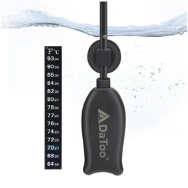 DaToo Super Mini Aquarium Heater 6 Watts Small Fish Tank Flat Heater 6W with Free Thermometer Strip Submersible Slim Betta Heater for Up to 2 Gallon Desktop Aquariums