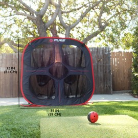 Pure2Improve Golf Pop-Up Chip Net, Five Target Holes, 34” x 32” x 32”, Indoor/Outdoor Short Game Practice