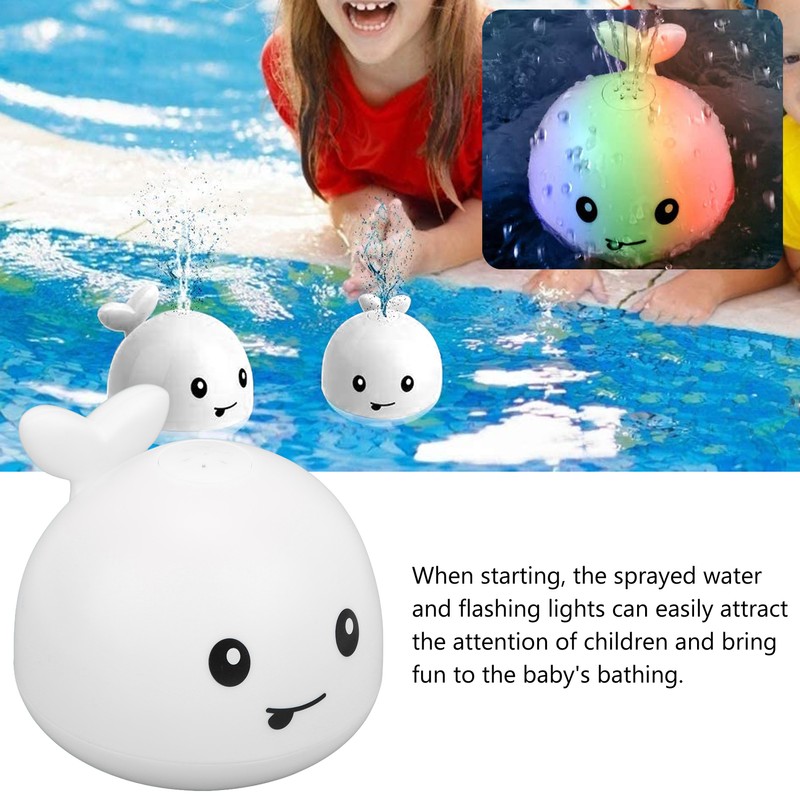 Whale Water Spray Toy White Induction Switch Floating Spraying Flashing