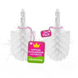 Bürstenking Toilet Replacement Brush Head, 79 mm, Toilet Brush Head Set Suitable for Keuco Toilet Brushes, Bristle Replacement Toilet Brush Head, Pack of 2, White
