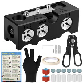 Anglecai 11-in-1 Billiards Pool Cue Tip Shaper, Pool Cue Tips Replacement Kit for Billiards Replacing and Shaping Cue Tips