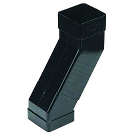 FLOPLAST 65mm Square Downpipe Adjustable Offset Bend - Black