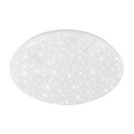 Briloner Leuchten LED ceiling light with star-colored decor, light color ceiling lamp: neutral white, D: 28 cm, 15W, 1200 lumens, white, metal, integrated, 12 W, 28 x 28 x 9.5 cm [Energy Class A +]