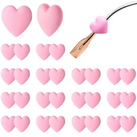 15 pares de ganchos para las orejas para gafas, soporte antideslizante para gafas, puntas de sien, retenedores de manga en forma de amor para gafas, gafas de sol, gafas de lectura (amor rosa)