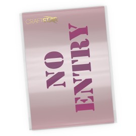 No Entry Sign Stencil - Small No Entry Words Template - 22.5 x 12 cm Sign Making Stencil by CraftStar