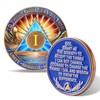 Lighthouse Sunburst 1 Year Sobriety Coin - Inspirational Recovery Token