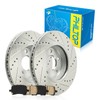 PHILTOP 55093+D1160 Front Drilled and Slotted Disc Brake Rotor and
