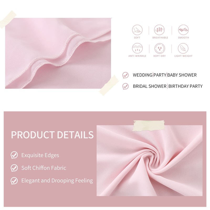 Pink Chiffon Table Runner 27x120 Inch Sheer Table Runner Overlay