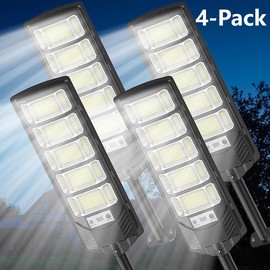 8000K100000LM Solar Street Light Waterproof 504 LED Solar Parking Street Light (Dusk to Dawn) with Bracket Solar Flood Light (Wide Angle Motion Sensor and Remote Control) Suitable for Garden Lighting, Parking Lot Lighting, Commercial Area Lighting. - Col