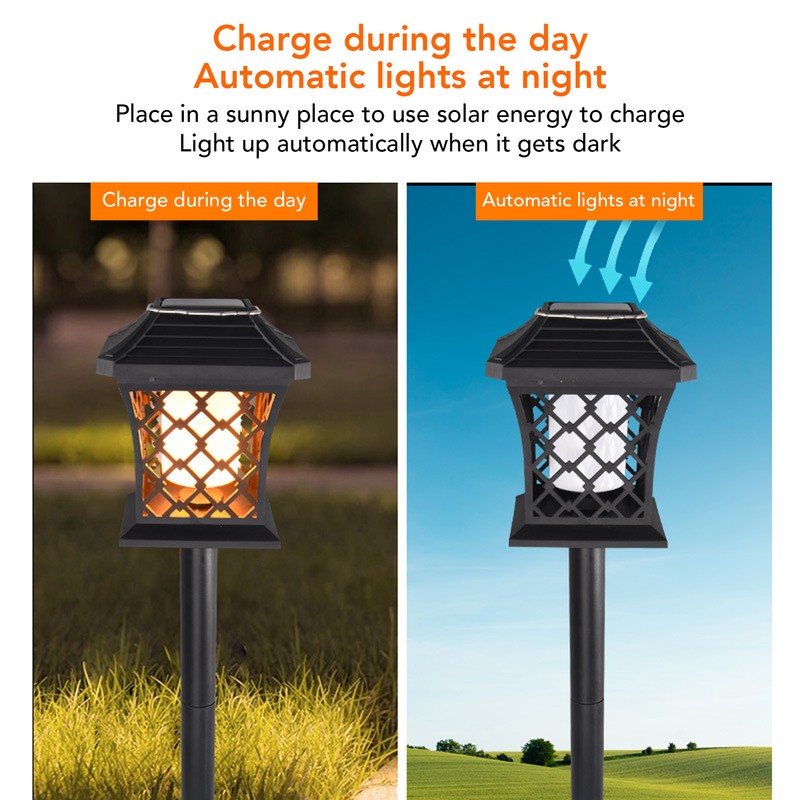 Solar Flame LED Lights Simulation Flickering Flame Grid Shape for