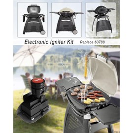 HUQUZN Electronic Igniter Kit Fit for Weber Q320 2008 & Q3200 2014 Series Gas Grills 80452 60092 Push Button Ignition, Grill Igniter Kit Replace 63788