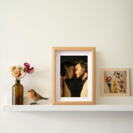 HYSNXT Wooden Photo Frame for Family, Wedding, Trip (Light Brown, 8X10)