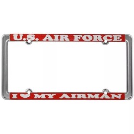 Mitchell Proffitt U. S. Air Force I Love My Airman Thin Rim License Plate Frame Veteran USAF