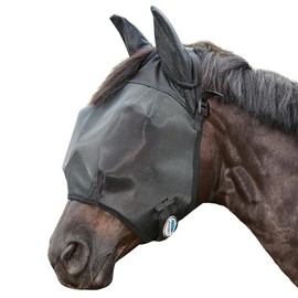 WeatherBeeta ComFiTec Double Dart Deluxe Fly Mask with Ears, Black, Warmblood