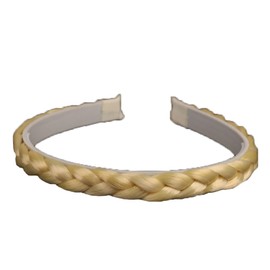 SLTXLNXH Wide Messy Braided Headband With Teeth Synthetic Hair Plaited Headband High Elasticity Braids Fishtail Braided Hair Band Hairpiece for Girls Women (1.5cm off white)