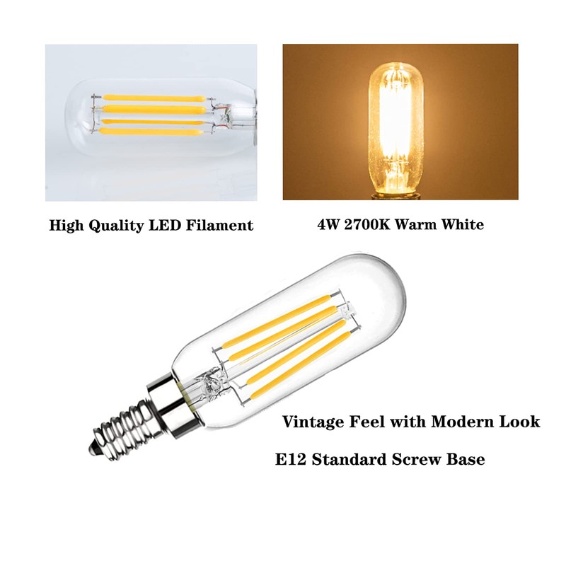SHUWDKAR 12 Volt LED Candelabra Bulbs E12 Base 4W Warm