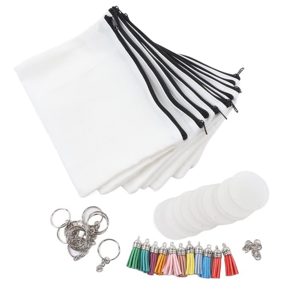 HEEPDD 10 Sets Sublimation Cosmetic Bags Blanks DIY Sublimation Blanks