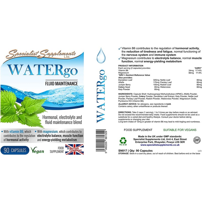 Specialist Supplements WATERgo Fluid Maintenance 90 Capsules