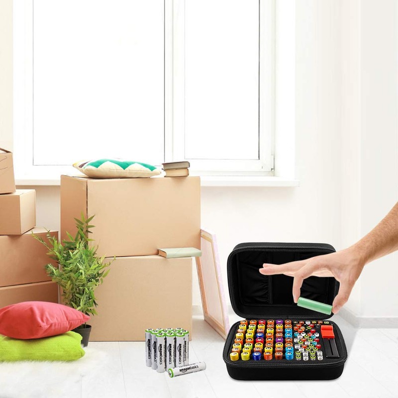Battery Organizer Storage Box Case Holder for 48 x AA,