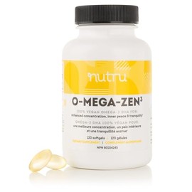 Suplemento vegano de omega 3 DHA O-Mega-Zen3 400 mg de ácidos grasos esenciales DHA, sin carragenina, suplemento alternativo de aceite de pescado a...