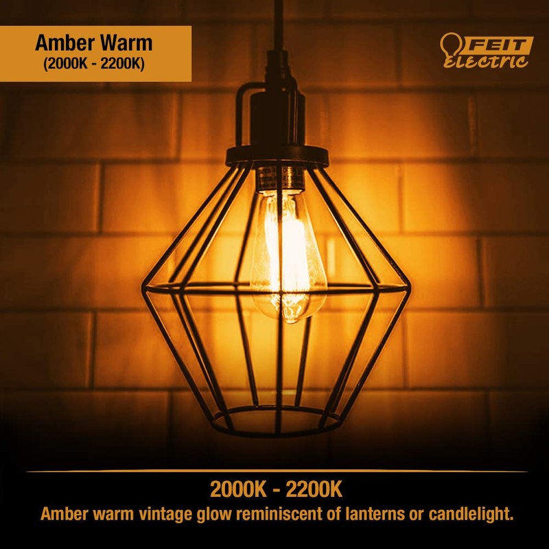 Feit Electric Vintage Exposed Filament Amber Glass LED T10 with