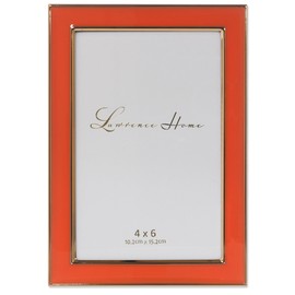 Lawrence Frames Metal and Enamel Picture Frame, Orange, 4x6