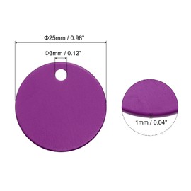 MECCANIXITY Metal Stamping Tags,1 Inch Round Purple Aluminum Stamping Blanks for Necklace Bracelet Dog Pet ID Jewelry Making 10Pcs