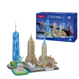3D Puzzle - New York City Line | 3D Puzzle for Children and 3D Puzzle for Adults | Model Kit Adults | Gift for Children | 3D Puzzle Children from 8 | 123 Pieces