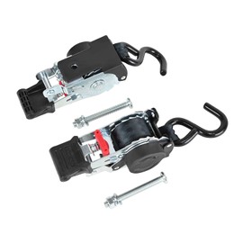 Mytee Products 4 Pack 1'' x 10' Bolt on Retractable Ratchet Straps for Cargo - Coated S Hook Auto Retract Ratchet Straps - Self Ratcheting Strap for Boat Tie Down to Trailer & Jet Ski, ATVs, Bikes