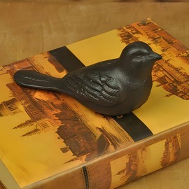 Operitacx Tope para Puerta de Hierro Fundido con Diseño de Pájaro Vintage, Cuña Decorativa Pesada para Mantener Puertas Abiertas en Hogar, Oficina y Dormitorio