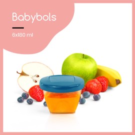 Babymoov Babybol Airtight Baby Food Storage Containers, 180 ml, Pack of 6, multicolor