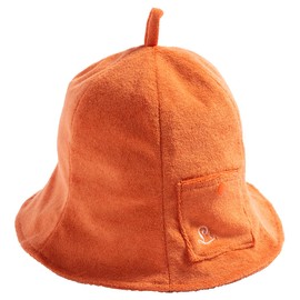 Loo&c Women's Sauna Hat, Solid, Simple, Towel Fabric, Pile, Sauna Cap, With Pockets, Sauna Goods, Men's, Washable, Outdoor, orange