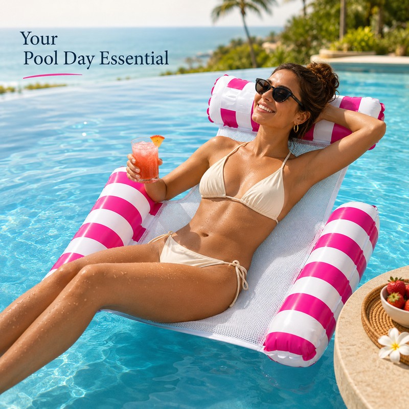 Inflatable Water Hammock Pool Float for Summer Relaxation – 4-in-1