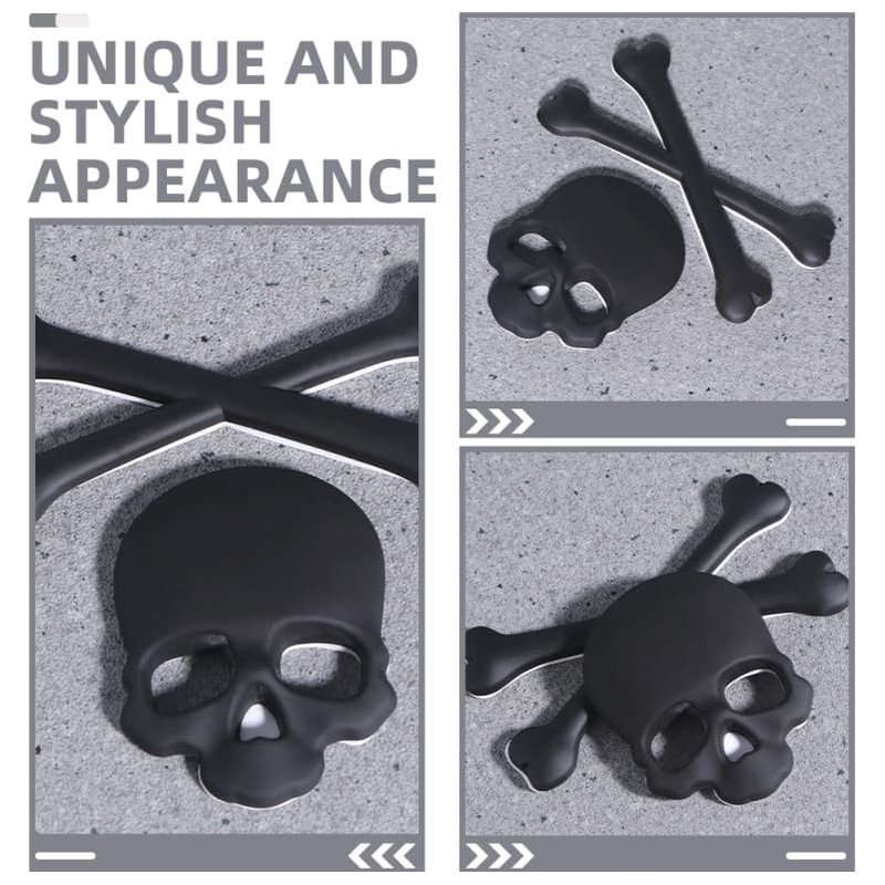 PRETYZOOM 4 Pieces Skull Emblem Stickers Skull Stickers Skull Stickers