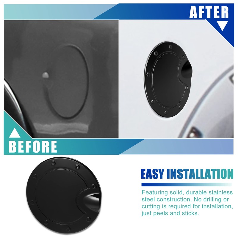 X AUTOHAUX Black Fuel Tank Cover Door Gas Filler Cover