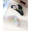 Mesovor 2 Pack Tulip Flower Acrylic Hair Claws, Nonslip 4.1"