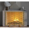 Fire Beauty Single Panel Handcrafted Wrought Iron Mesh Chevron Fireplace