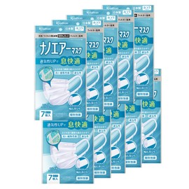 Iris Ohyama PK-NI7L Non-Woven Nano Air Mask, Pleated Mask, Pack of 70, Regular Size, Individually Packaged, Summer, Summer Mask, Cool, Breathable, Breathable, Breathable, Comfortable, Won't Hurt Your Ears, Made in Japan, White